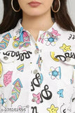 Denim long sleeves printed jacket for women - Indian denim, solid pattern, high-quality, versatile fashion