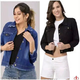 Denim women's and girls three-quarter sleeve solid net top, Indian apparel for S, M, L, XL sizes