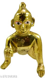 Ashtdhatu Laddu Gopal Idol, intricate Krishna figurine for home temple, size 0-2, 1 inch tall and wide, Indian artisan crafted