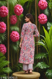 Cotton printed women's kurta set with dupatta and bottomwear, viscose fabric, three-quarter sleeves, traditional Indian motifs