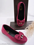 Velvet slip-on cherry belly ballerinas by Shoetopia, India (IND-3, IND-4, IND-7)