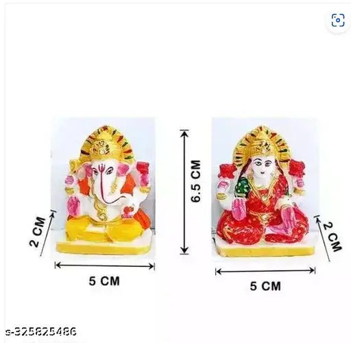Marble Ganesha-Laxmi idol, 6x4x4 inches, Diwali pooja decor for home & offices, handcrafted in India