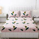 100% cotton queen size bedsheet & pillow cover set, 90x100 inches for double bed with floral pattern. KLIMAX Superfine quality for summer use