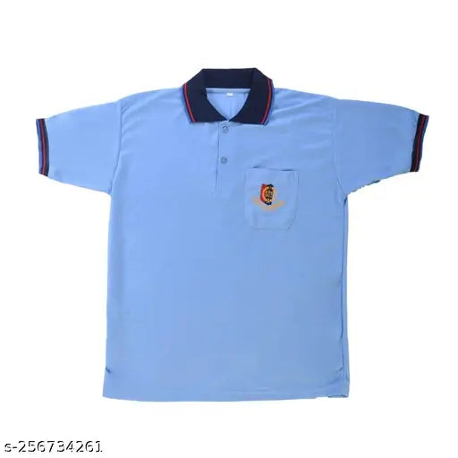 Blue cotton blend short-sleeve NCC Uniform T-Shirt (Solid Design), NCC logo embroidered