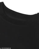 Oversized cotton printed t-shirt, ladies long-sleeve tee with stylish design, suitable for casual wear and all body types, Indian origin