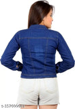 Dark blue denim jacket, long sleeves, solid pattern for teens (ages 12-16), India origin