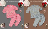 New cotton blend kids stylish kurti & palazzo set for casual, self-design print, size 3-6 months