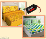 Jaipuri cotton printed double bedsheets - pack of 2, superfine floral pattern, summer essentials for adults, 144 thread count, India origin