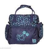 Large leather net diaper bag with zipper closure, spacious design for baby essentials and easy carry on-the-go. Includes detachable changing pad. Ideal for newborn baby gifts or naming ceremony presents