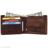 Brown 100% genuine leather RFID protected wallet for men, perfect gift for brother with secret compartments and advanced security technology