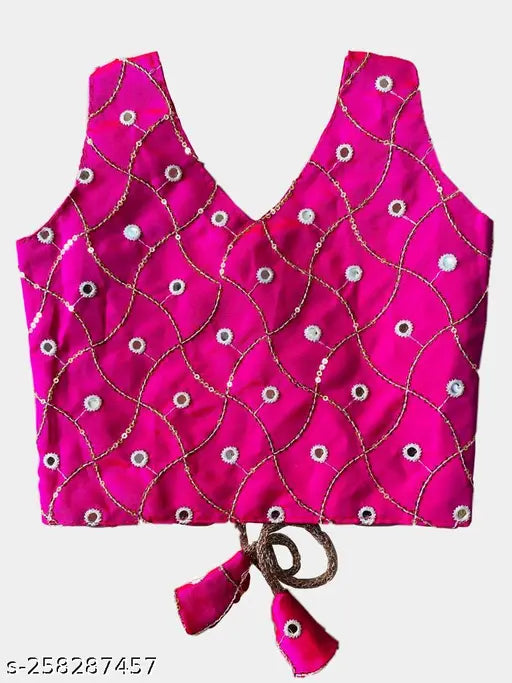 Taffeta silk and net Kids Lengha Choli with embroidered design, self-designed top for 6-8 years, Indian traditional wear for special occasions