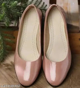 Patent leather stylish hell bellies, PVC soles - Indian footwear for men, solid net design, sizes IND-3 to IND-8
