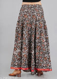Printed rayon long skirt for women, size 34/36, 40-inch length, Indian origin