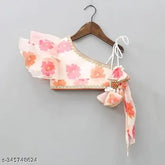 Embellished organza lehanga choli for kids girls, sleeveless and stitched net design, 1 quantity, sizes from 2-3 years to 7-8 years, Indian origin