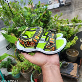 Kids casual sandals, synthetic with EVA sole, lightweight and waterproof, featuring velcro fastening. Textured net design for boys, ideal for outdoor activities