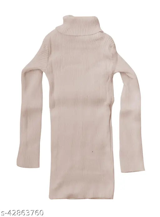 Woolen KAVYA Girls High Neck Skivvy Pack of 4 - Winter warm full sleeves for kids aged 1-15 (Solid colors, various sizes)