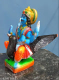 Unbreakable, hand-painted Shanidev statue. Home decoration piece, Indian God Idol with dimensions: 11cm (L) x 16cm (H) x 14cm (B). Perfect gift article for home or office decor