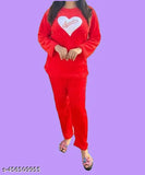 Winter night suit for women, soft wool semi-winter pyjamas with long sleeves and printed pattern