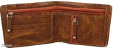 Brown genuine branded leather IROWIND Florence men's wallet with RFID blocking, 3 compartments, solid pattern, free size (11cm x 9cm)