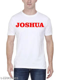 Chic personalised name printed half sleeve round neck t-shirt in white polyester, unisex style for men, women, boys, and girls, India origin
