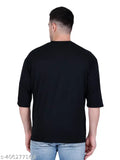 Raizx off-shoulder loose printed cotton blend t-shirt for men, short sleeves, size S-XXL, India-made