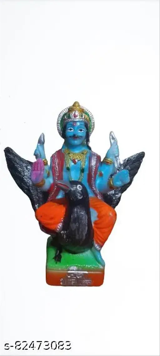 Handpainted, unbreakable Shanidev statue in poly resin. Gift-worthy home decor item with Indian origin