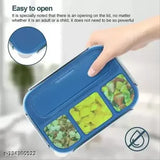 Multicolor reusable leak-proof lunch box with 4 compartments, microwave and freezer safe, dark union PP food grade plastic, perfect for adults and kids