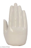 White resin Gautam Buddha statue, big size for home decor, made in India. Handcrafted with intricate detailing and vibrant art work. 17 cm height, 11 cm length, 7 cm width. A symbol of peace, positivity, and wealth, perfect for home or office decoration and gifting. Traditional Indian handmade Rajasthani art