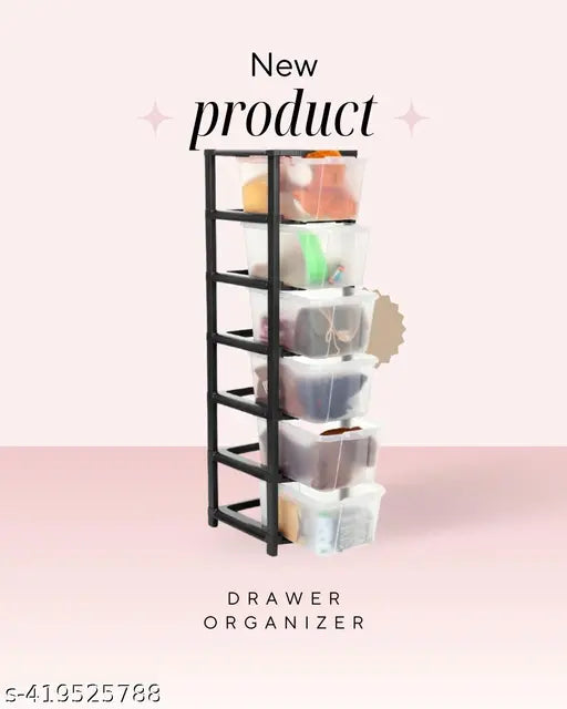 6XL plastic modular chest storage organizer, ideal for home office, school, and kids' rooms, made in India