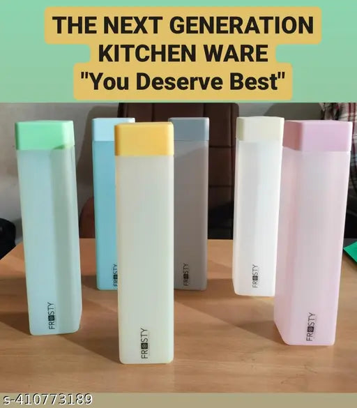 Blue multicolor 1000ml soft mat finish fridge water bottles with leak-proof caps, India origin