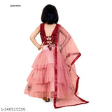Peach dupion silk and super net Lehenga Cholis with dupatta for girl, festive collection, featuring striped lehenga, mirror work, and patchwork. Perfect for birthday celebrations, weddings, and other special occasions. Made in India