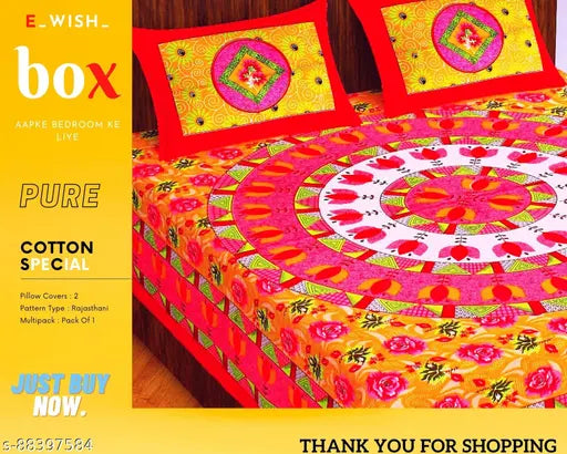 Soft, floral 100% cotton Jaipuri double bed sheet for a summer-ready bedroom, made in India