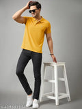 Men's cotton blend solid half sleeves polo neck t-shirt, ideal for a casual denim jeans look. Classic fit, available in sizes M (40in chest, 28in length), L (42in chest, 28.5in length), XL (44in chest, 29in length), XXL (46in chest, 29.5in length). Made in India