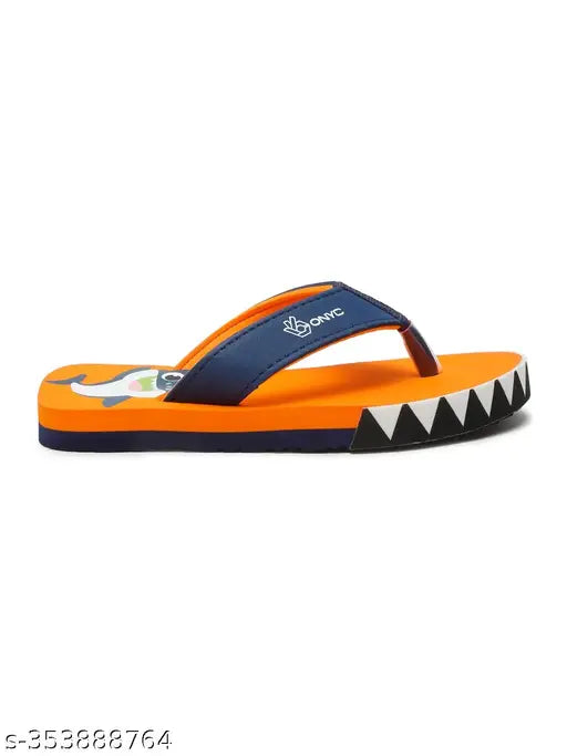Cartoon character EVA shark flip flops by ONYC, perfect for kids' beach play