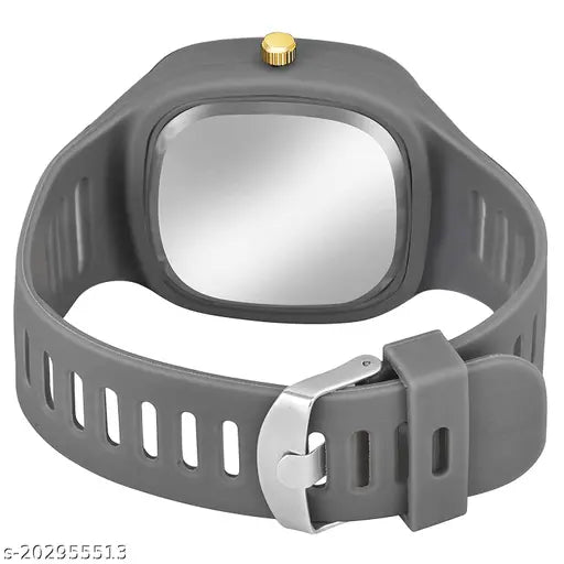 Multi-colored silicone Quartz watch for men and boys, classic design with black dial and strap, great for festive occasions