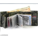 Multicolor waterproof faux leather wallet for men. Five compartments, solid pattern, free size (10cm x 12cm). Accessory features an album. Made in India