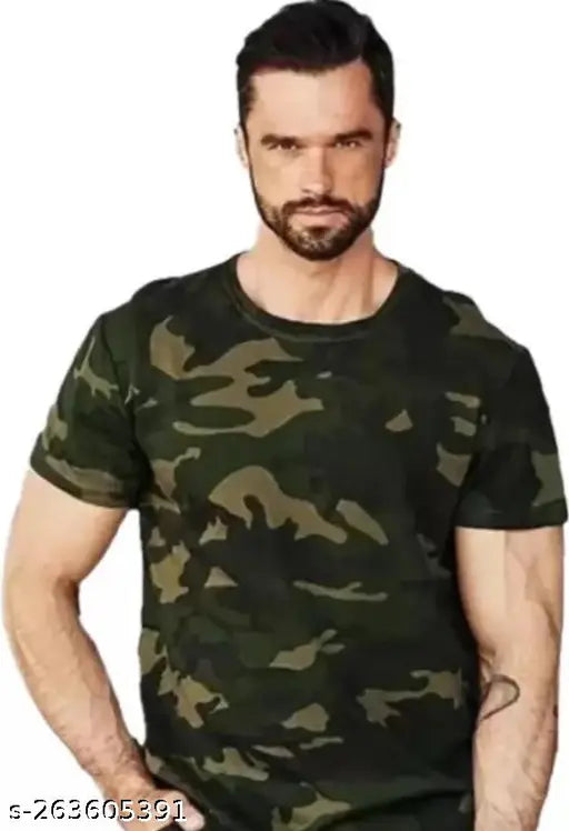 Cotton cameo print short-sleeve T-shirt, vibrant design for men and women, made in India