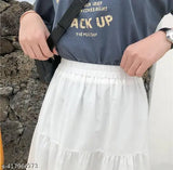 Rayon midi skirt for girls & women - Solid style for ethnic outfits, beautiful and comfortable, available in multiple sizes (24-XL)