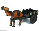 Multicolour handmade Rajasthani camel cart showpiece, wooden bird & animal decor, 30cm x 10cm x 11cm, antique item for home or office decor