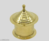 Handcrafted brass kumkum sindoor box with antique finish, Bollywood-inspired design, ideal for poojas and festivals, made in India (7cm x 4.5cm x 6cm)