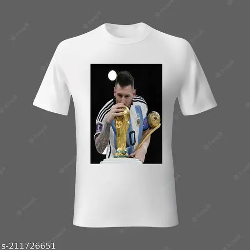 Printed polyester Messi T-shirt, high-quality sports apparel in various sizes