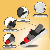 Blue striped net Kids' sports flip flop sandals, premium acrylic and EVA material, slip-on design for casual outfits (Boys A2)