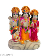 Multicolor polyresin Ram Darbar Hanuman Sita Laxman statue decorative showpiece, Indian mythology figurine on display shelf, 12 cm height