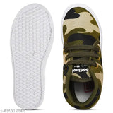 Brown mesh and PVC lace-up military training shoes for kids, ideal for boys and girls. Perfect blend of style and comfort, designed for long-term wear and easy movement