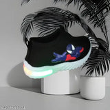 Light burning shoes spid black & white 0990, PVC foamed sole, printed pattern for children aged 15-4 years