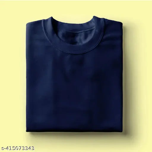 Navy blue personalized men's half sleeve round neck photo printed t-shirt (S: 36in x 26in, L: 40in x 28in, XL: 42in x 29in), made in India