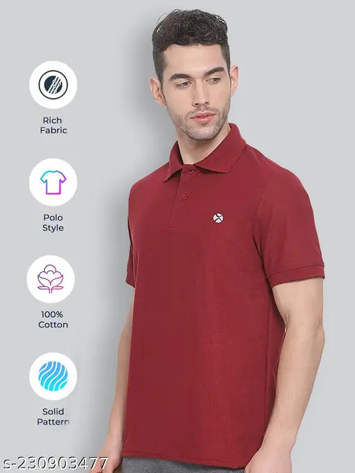 Multicolor LUX Mens Solid Polo T-shirt, premium combed cotton with short sleeves & modern fit. Available in various sizes: S, M, L, XL, XXL (India)