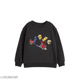 Kids cotton blend unisex sweatshirt with DAMN GUD DG printed chest design, available in sizes 1-2 Years, 3-4 Years, and so on up to 9-10 Years