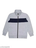 Stylish polyester zipper jacket for kids, solid color design for winter sports activities