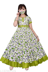 Cotton blend self-designed net frock gown for girls, high-quality Indian-made dress perfect for summer with short sleeves